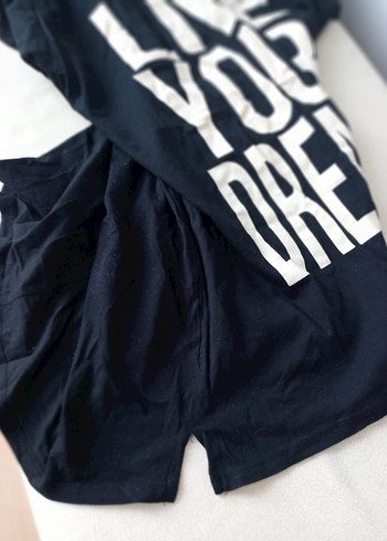Defacto Siyah Baskılı Oversize Tişört