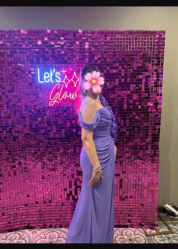 Mor Straplez Drapeli Uzun Kadın Abiye - Görsel 2