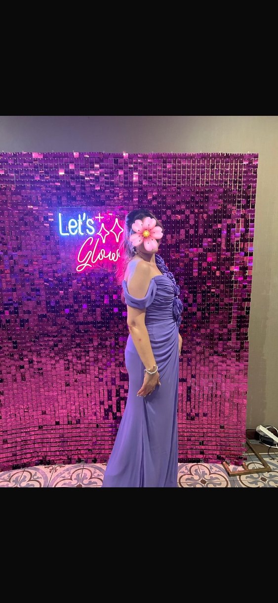 Mor Straplez Drapeli Uzun Kadın Abiye - Görsel 2