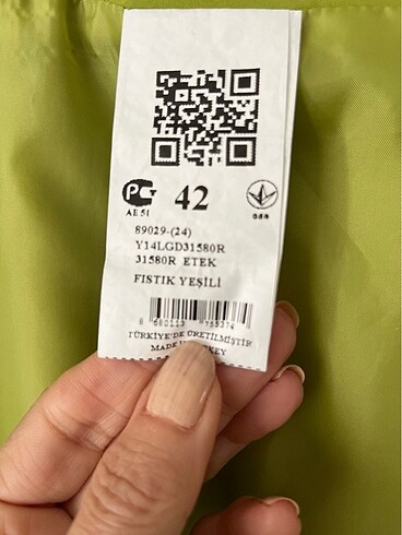 Fıstık yeşili pamuk saten etek Marka:Fusion - Görsel 5