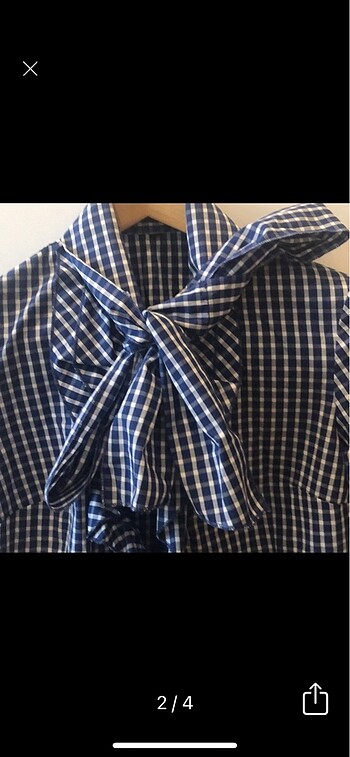 Fırfırlı yakalı kareli temiz gömlek - Görsel 2