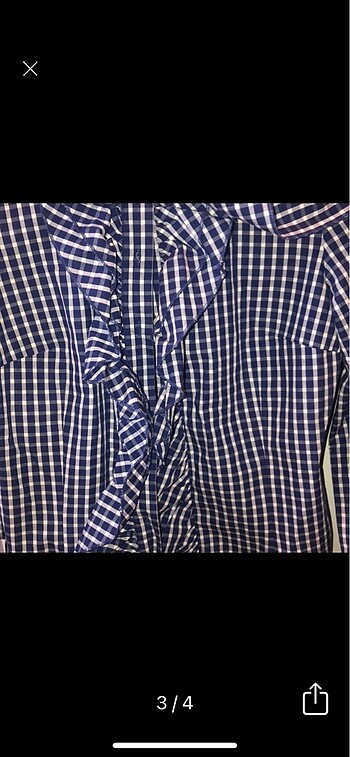 Fırfırlı yakalı kareli temiz gömlek - Görsel 3