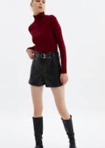 Bordo Kadın Balıkçı Yaka Triko Kazak - Görsel 2