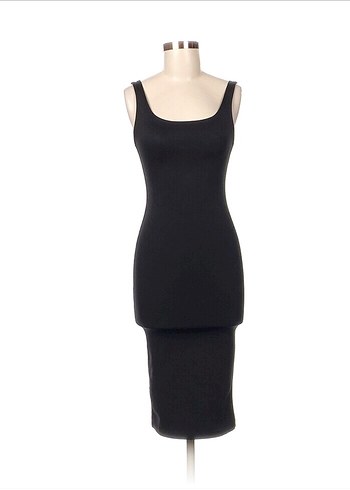 Siyah  Midi Kalem Elbise - Görsel 2