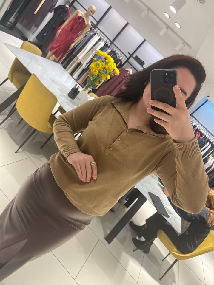 Camel  renk kazak - Görsel 5