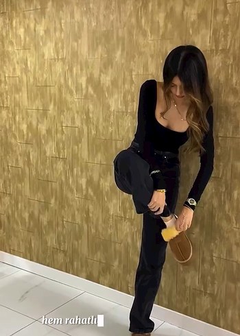 Bej Süet Platform Topuklu Kadın Terlik - Görsel 7