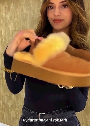 Bej Süet Platform Topuklu Kadın Terlik - Görsel 3