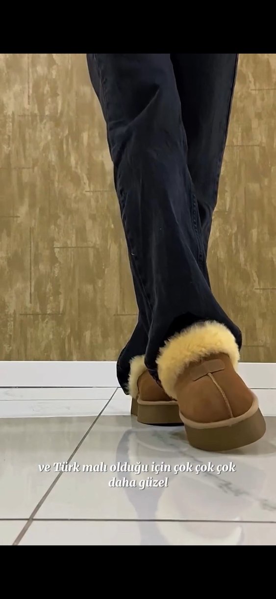 Bej Süet Platform Topuklu Kadın Terlik - Görsel 5