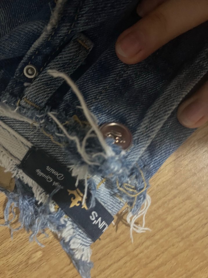 Mavi Yırtmaçlı Salaş Midi Kot Pantolon - Görsel 3