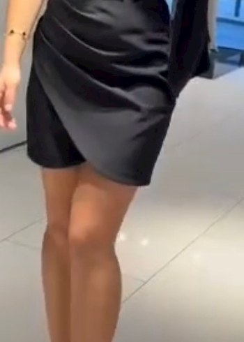 Siyah Drapeli Mini elbise - Görsel 3