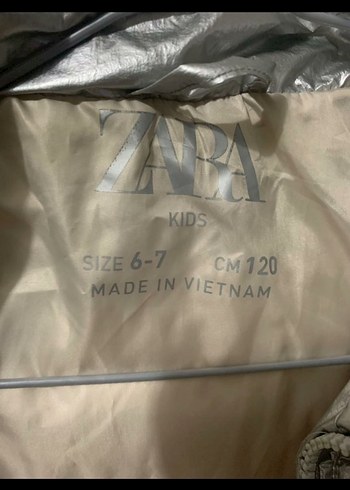 6 Yaş Beden Zara Kız Çocuk Gri Fermuarlı Yelek