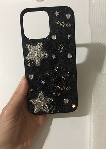 Pullu Siyah Gotik Telefon Kılıfı 13 pro max - Görsel 3