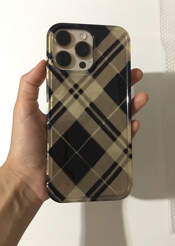 Kahverengi Ekose desenli Telefon Kılıfı 16 pro max - Görsel 2