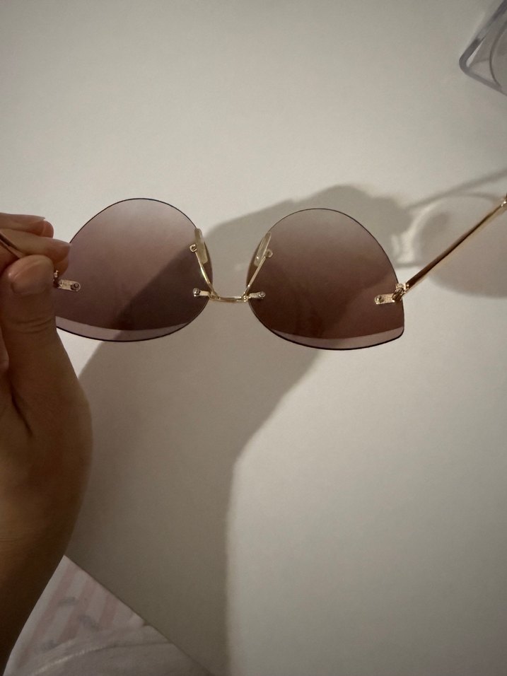 Kahverengi Transparan Kadın Güneş Gözlüğü - Görsel 3