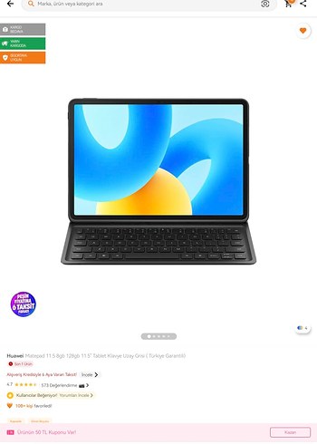 Huawei Matepad 11 128GB Siyah Tablet