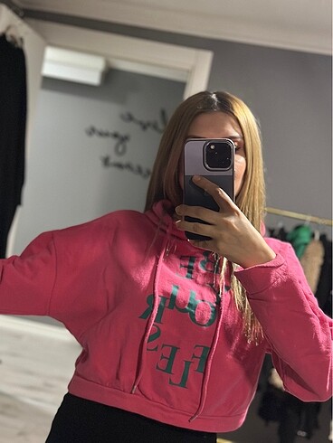 m Beden pembe Renk Crop sweat