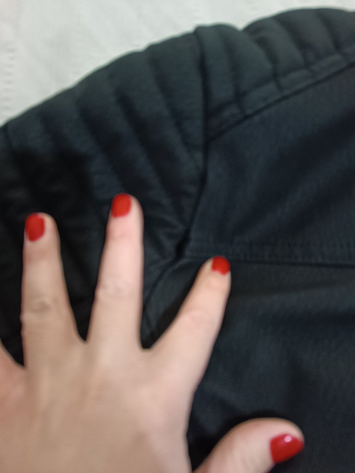 Siyah Deri Biker Ceket, Regular Fit, Fermuarlı - Görsel 4