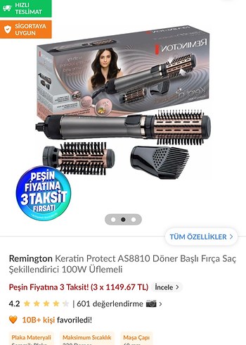 Remington Keratin Protect AS8810 Döner Başlı Fırça