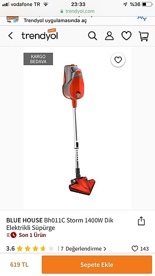 Bluehouse Elektrikli süpürge
