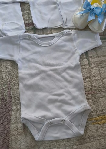 Bebek Beyaz Pamuklu 5 Parça hastane çıkışı - Görsel 2