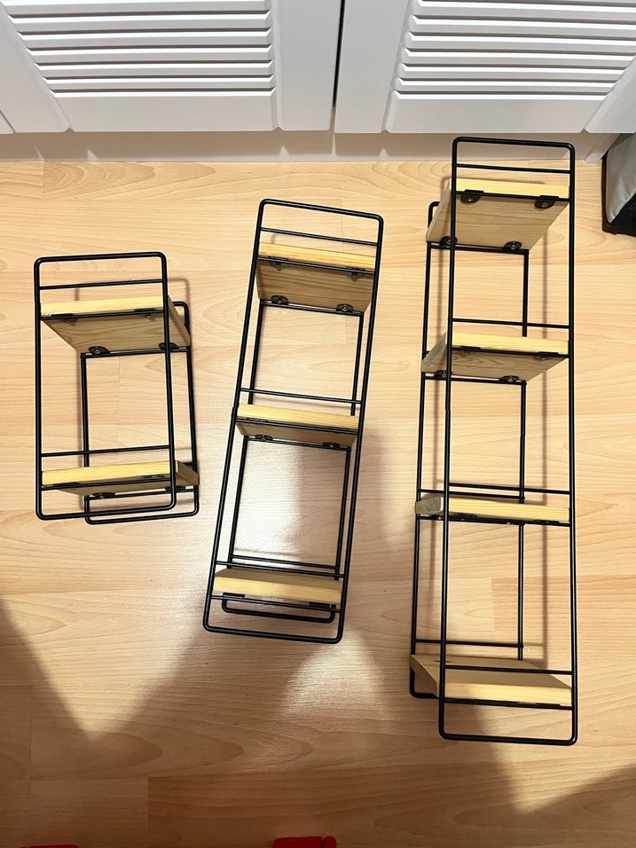 Bej Ahşap ve Siyah Metal Çocuk Raf Seti - Görsel 2