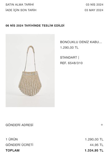 Zara Zara deniz kabuğu çanta