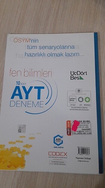  AYT FEN BİLİMLERİ DENEMESI 