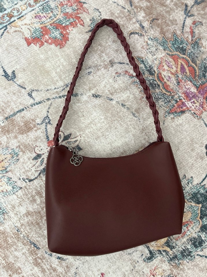 Bordo Örgü Detaylı Kadın Çanta - Görsel 3