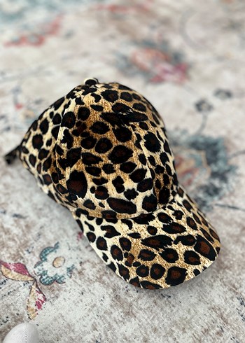 Kahverengi Leopar Desenli Kadın Şapka