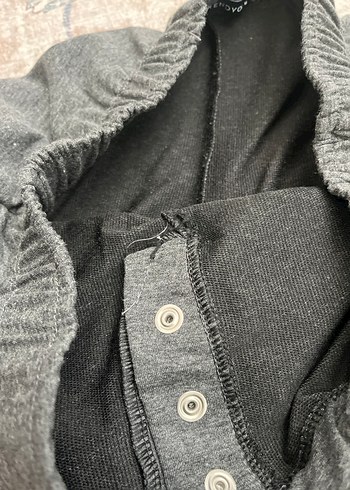 Düğmeli Gri Kadın Sweatpant - Görsel 6