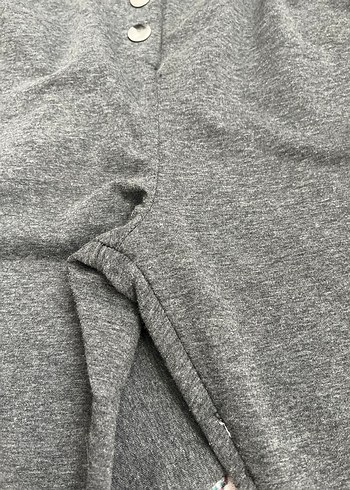 Düğmeli Gri Kadın Sweatpant - Görsel 2