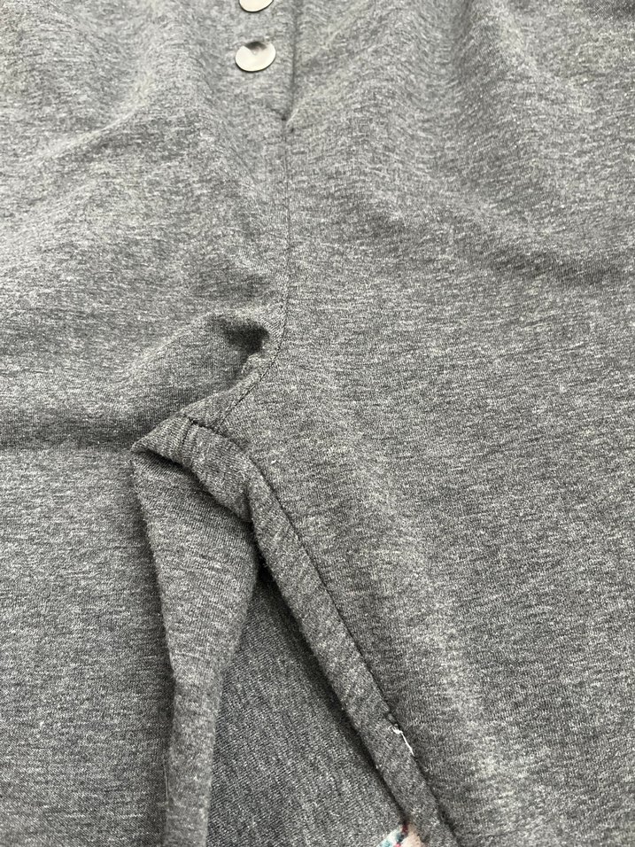 Düğmeli Gri Kadın Sweatpant - Görsel 2