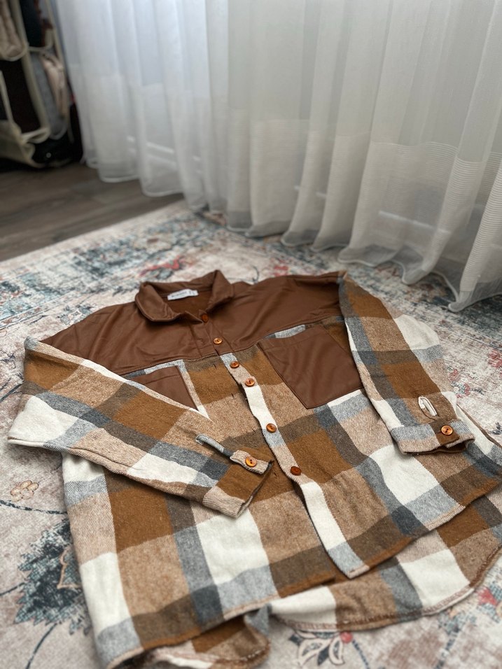 Deri Detay Oduncu Gömlek - Görsel 3