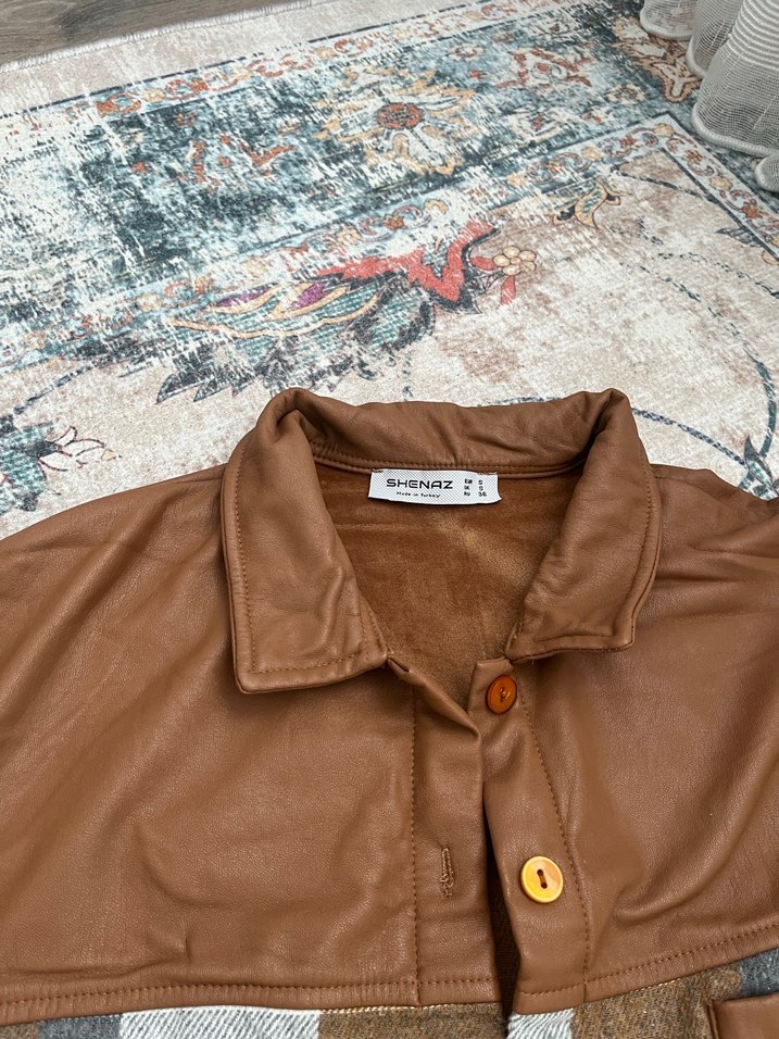 Deri Detay Oduncu Gömlek - Görsel 5