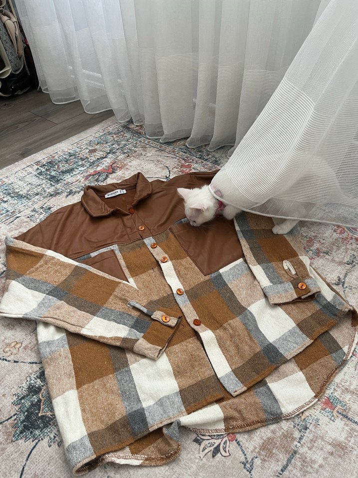 Deri Detay Oduncu Gömlek - Görsel 4