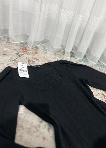 Siyah Bürümcük Uzun Kollu Bluz - Görsel 5