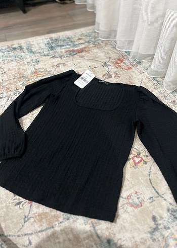 Siyah Bürümcük Uzun Kollu Bluz - Görsel 3