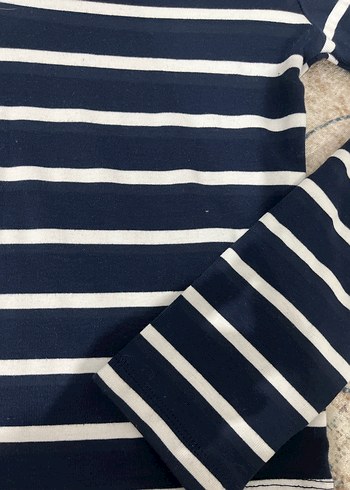 Lacivert Çizgili Uzun Kollu Polo Tişört - Görsel 5