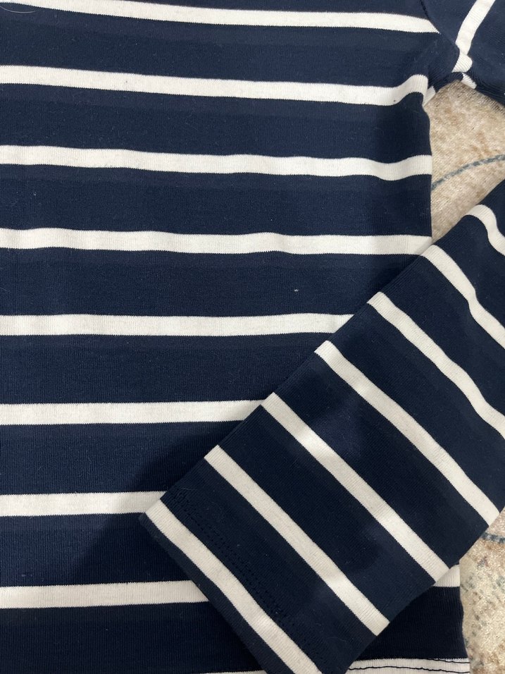 Lacivert Çizgili Uzun Kollu Polo Tişört - Görsel 5