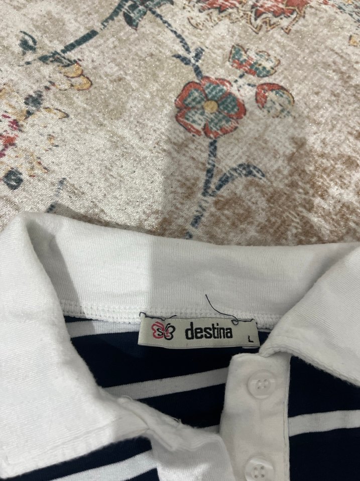 Lacivert Çizgili Uzun Kollu Polo Tişört - Görsel 4