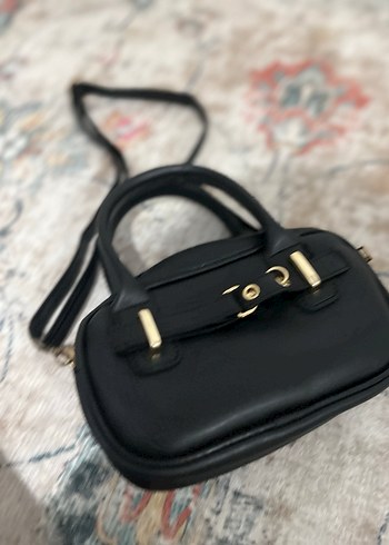 Tokalı Siyah Deri Kadın Çanta - Görsel 7