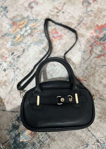 Tokalı Siyah Deri Kadın Çanta - Görsel 6