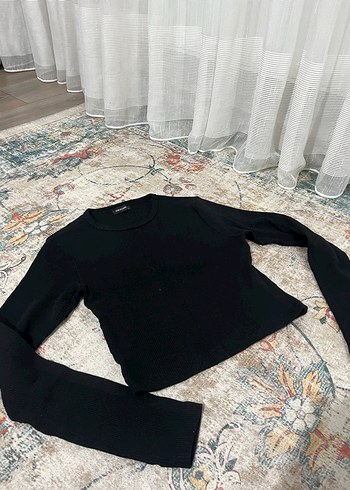 Siyah Kadın Uzun Kollu İnce Triko Kazak - Görsel 2