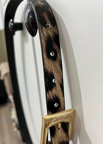 Leopar Suni Deri Tokalı Kadın Kemer - Görsel 4