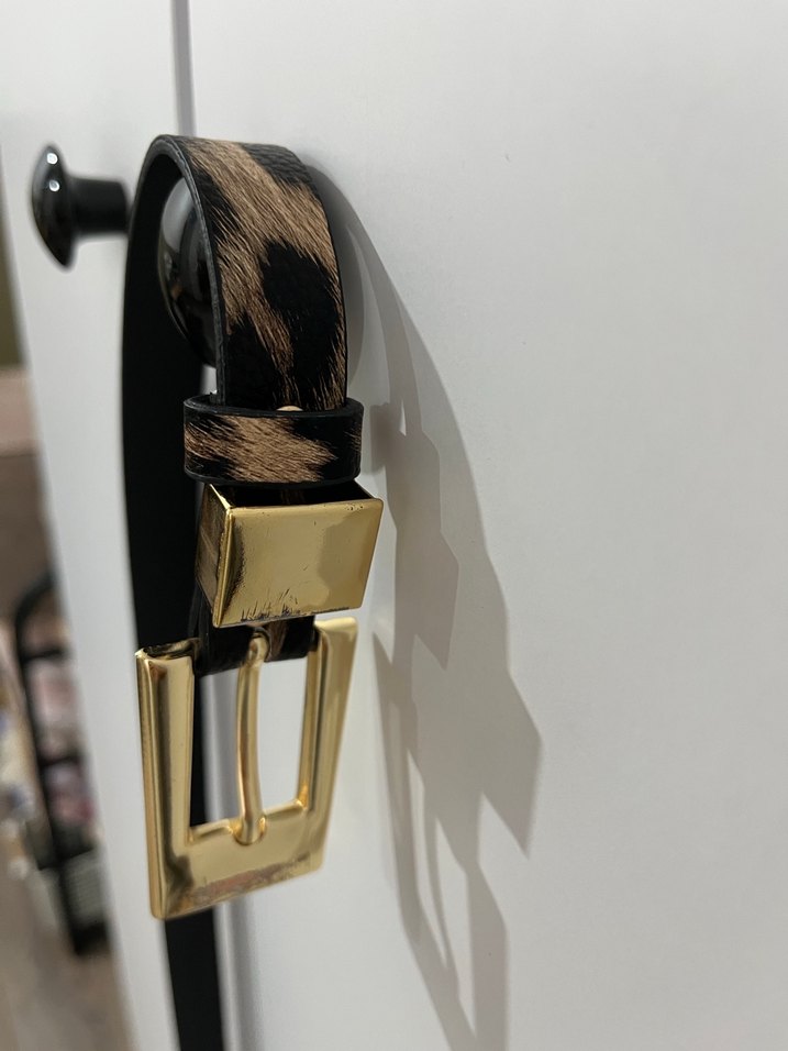 Leopar Suni Deri Tokalı Kadın Kemer - Görsel 5