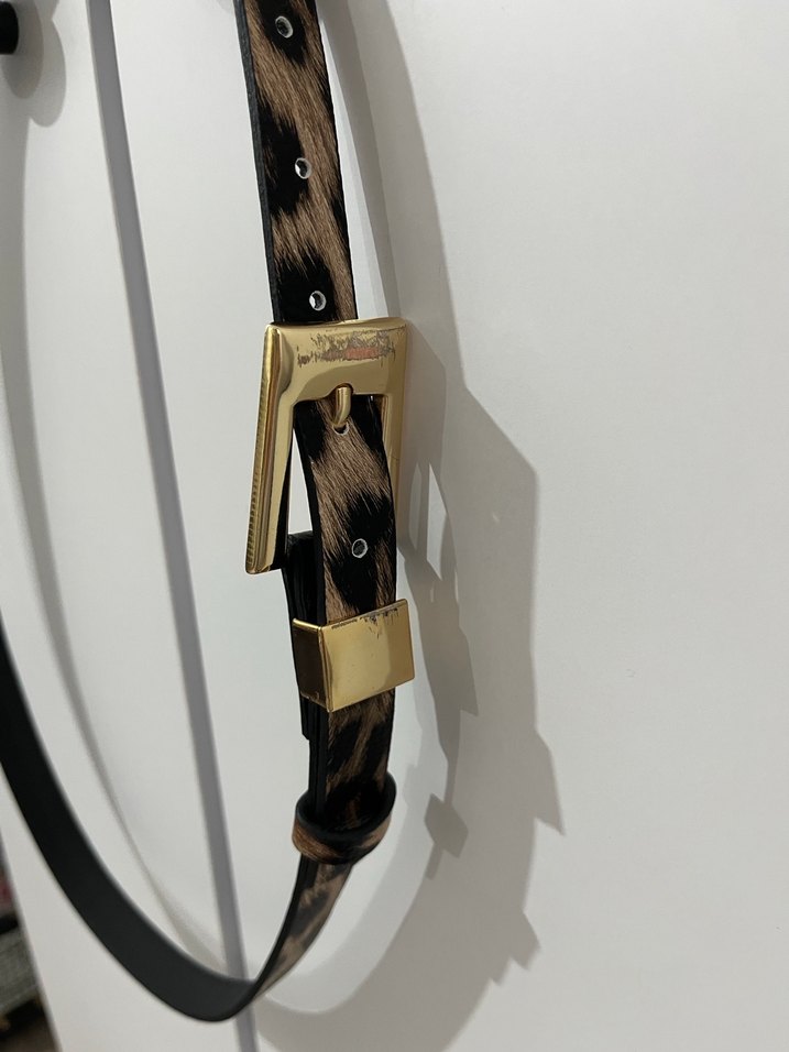 Leopar Suni Deri Tokalı Kadın Kemer - Görsel 2