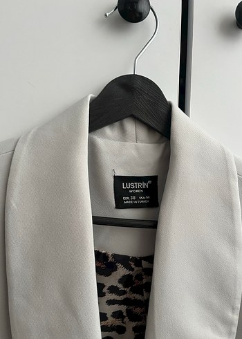 Leopar Desenli Gri Kadın Blazer Ceket - Görsel 2