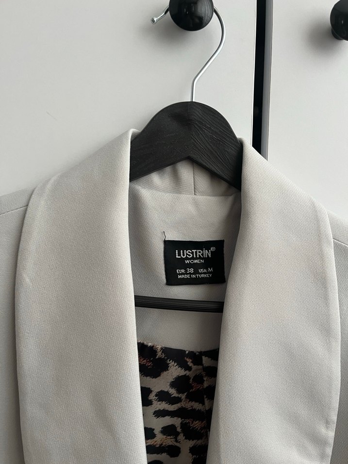 Leopar Desenli Gri Kadın Blazer Ceket - Görsel 2