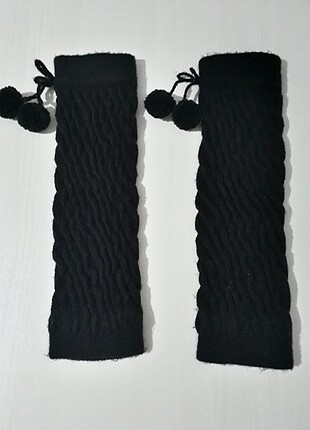Siyah Tozluk Çorap Ponponlu