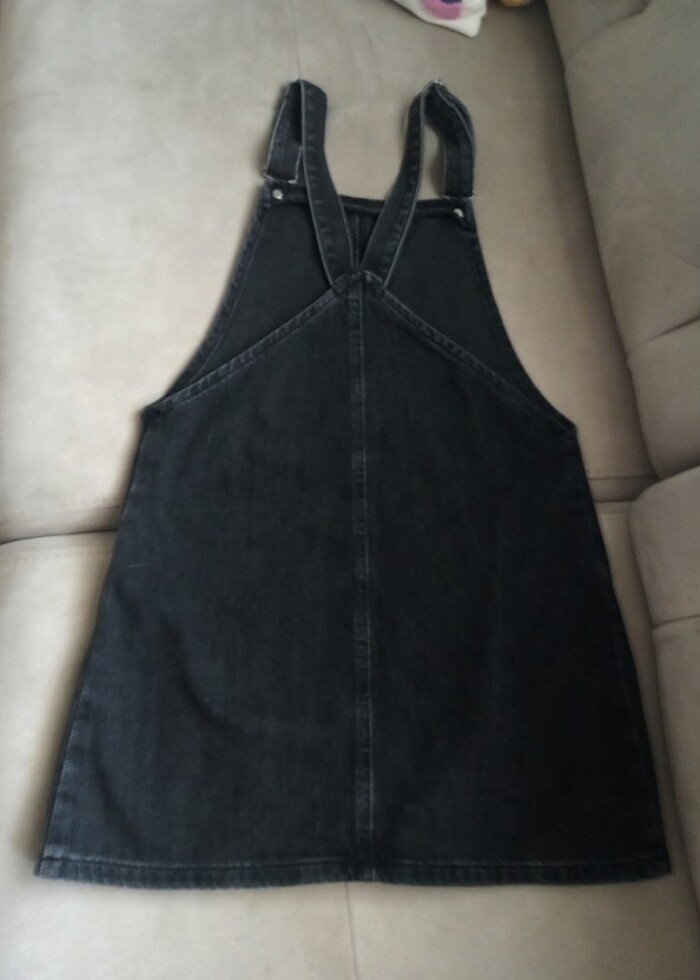 Jean kısa Salopet elbise - Görsel 2